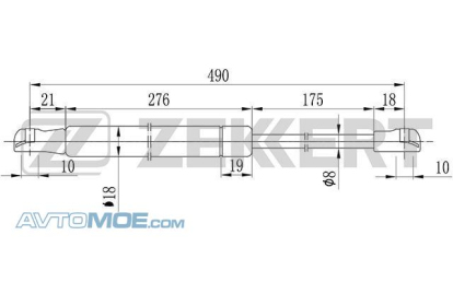 Амортизатор капота GF1598 ZEKKERT (фото №1)