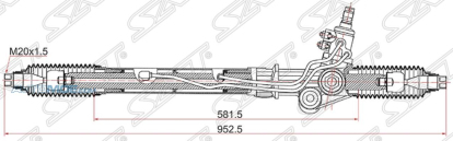 Рейка рулевая ST4425060012 Sat (фото №1)